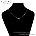 44510 xuping 18k gold color wholesale fashion jewelry religion cross necklace for ladies